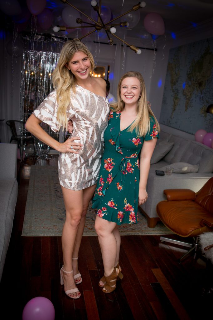 30th birthday girl silver chainmail rhinestone dress vegas themed party // Charleston blogger dannon k collard Almost Happening