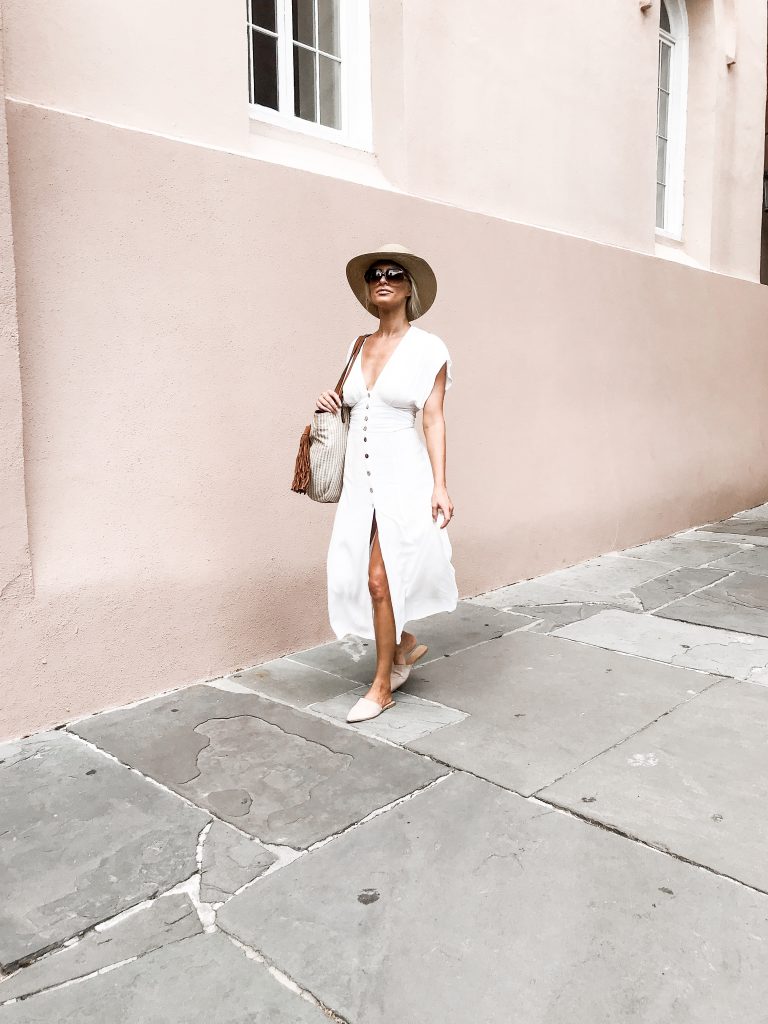 Button Down Midi Dress Forever 21 Fall Autumn street style looks // Charleston Fashion Blogger Dannon K Collard Almost Happening