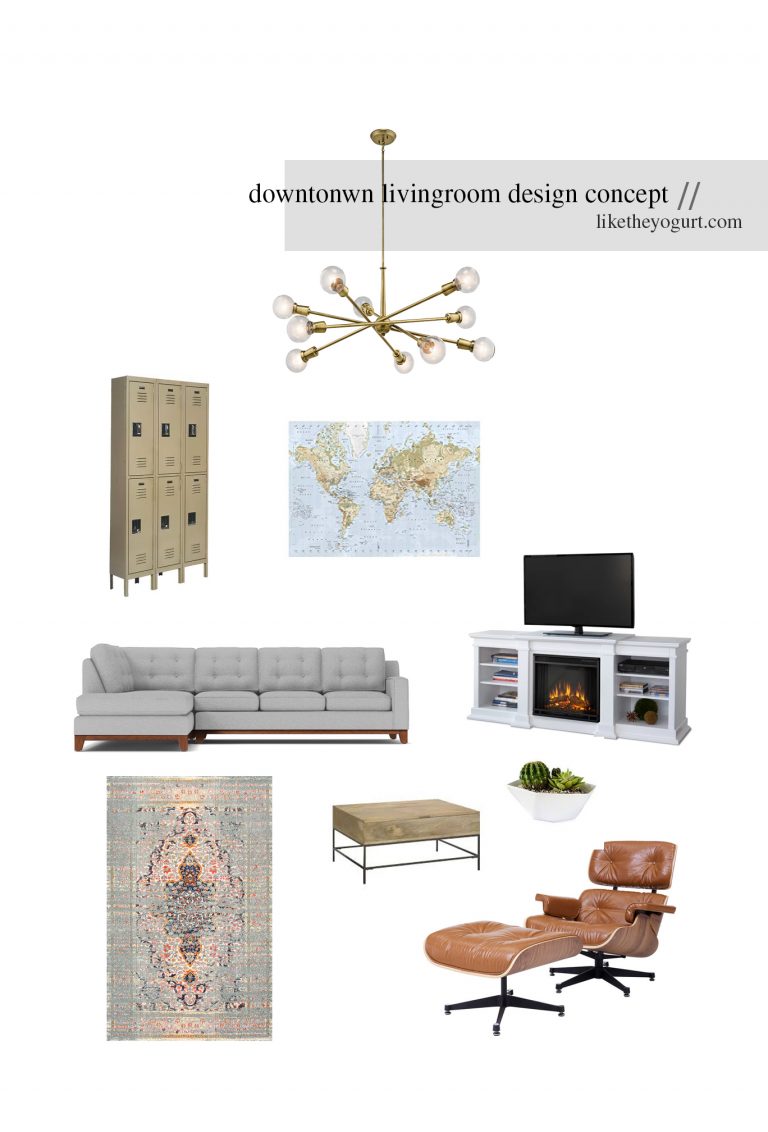 Downtown Charleston living room design concept modern mid century home // charleston blogger dannon k collard Almost Happening