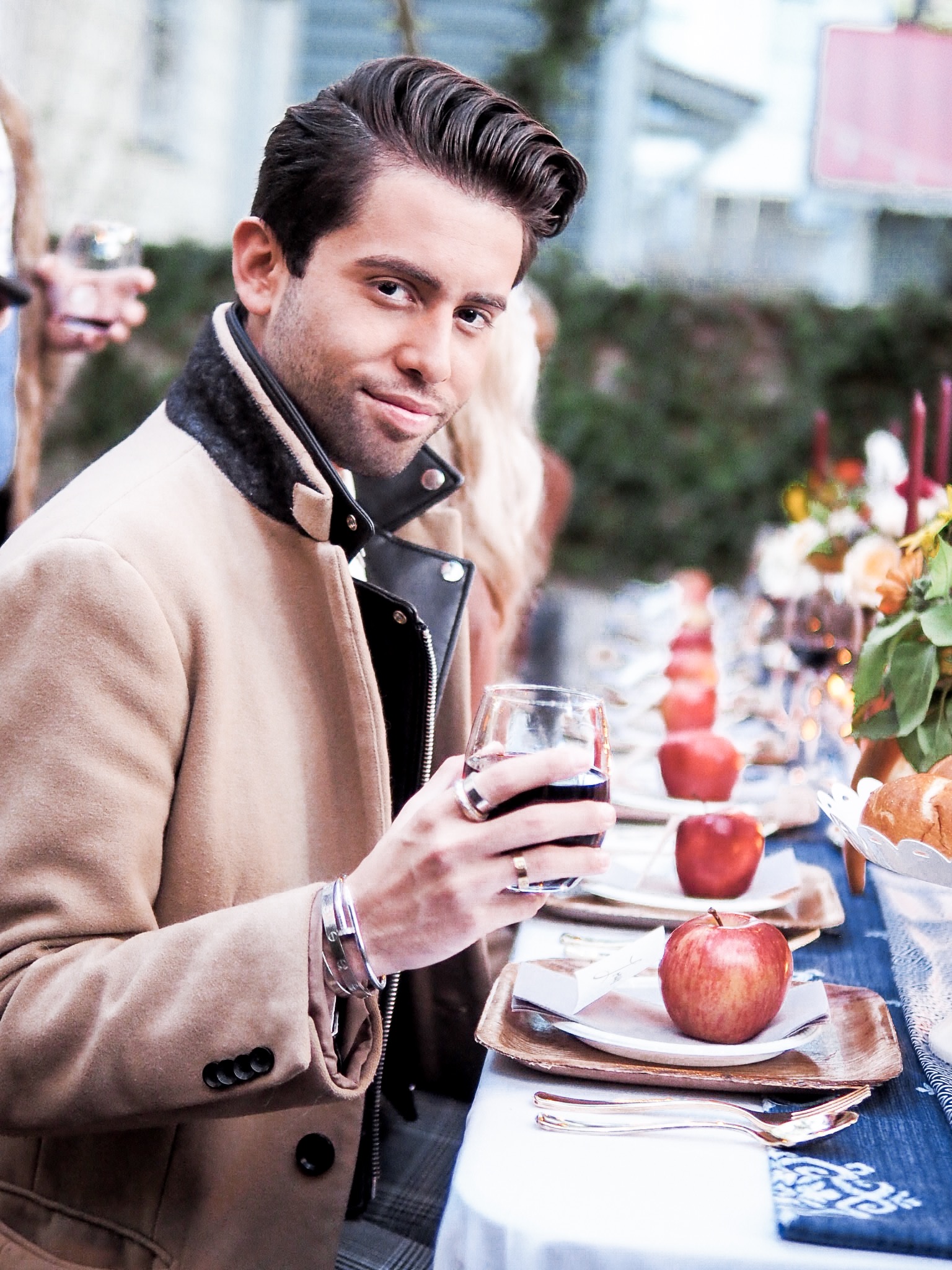 70's Friendsgiving themed Thanksgiving // Charleston Fashion Blogger Dannon K. Collard Almost Happening Wedding Fall inspiration tablescape table setting dinner